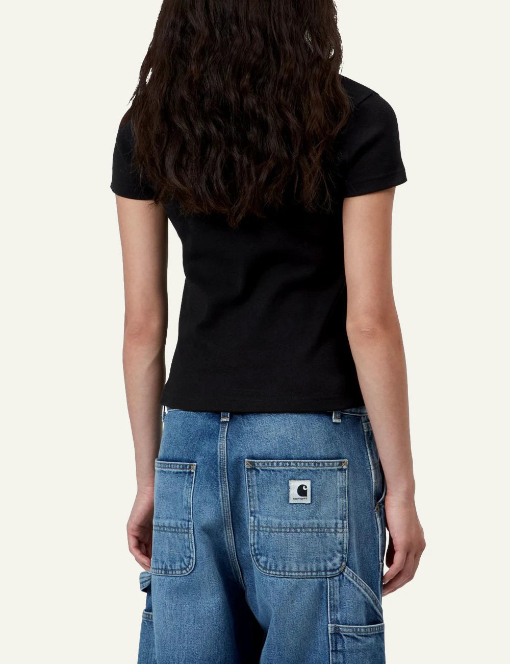 Women's Carhartt WIP Small Heart Patch black top with heart logo back view