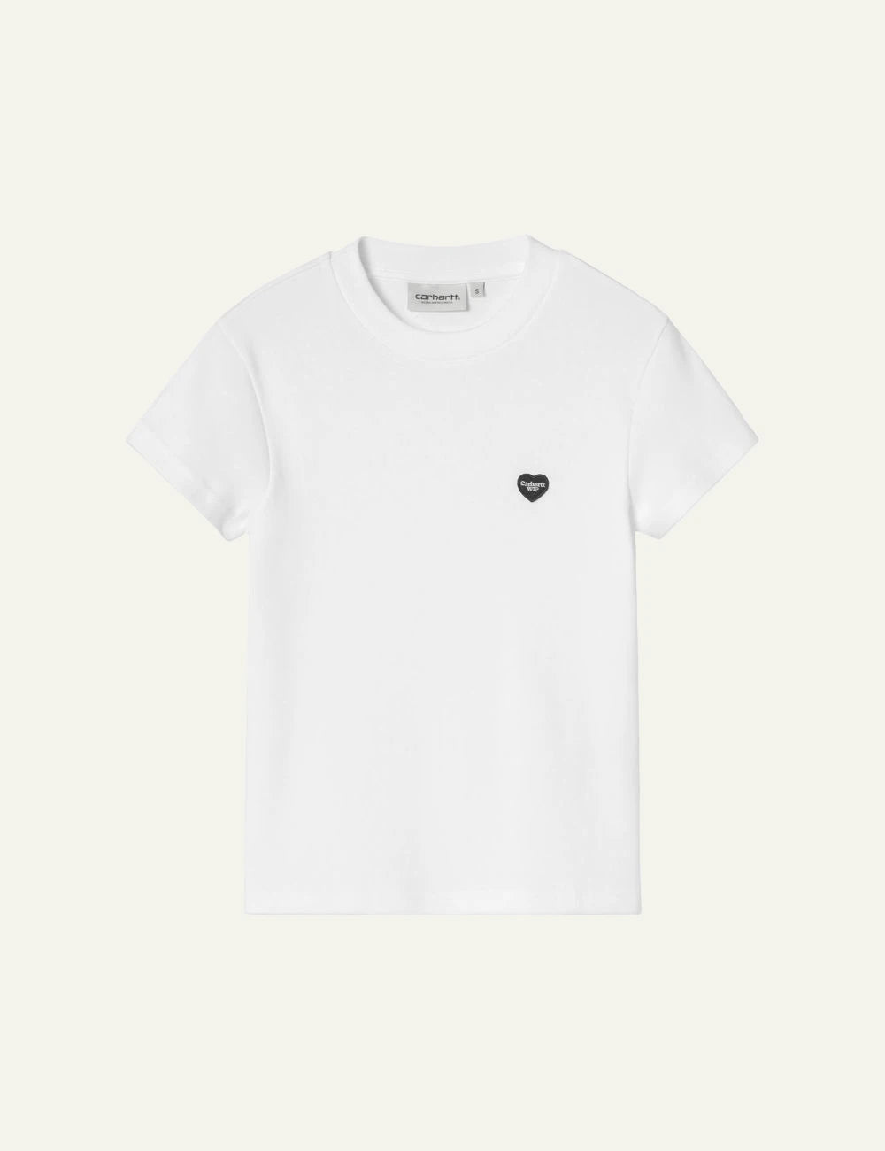 Women's Carhartt WIP Small Heart Patch white top with heart logo product shot