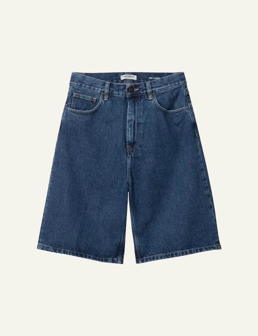 Carhartt Women's Brandon denim shorts dark blue front flat view