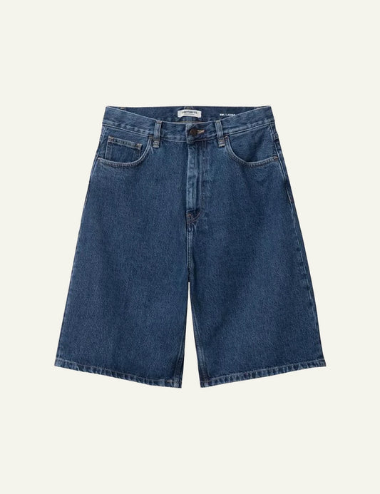 Carhartt Women's Brandon denim shorts dark blue front flat view