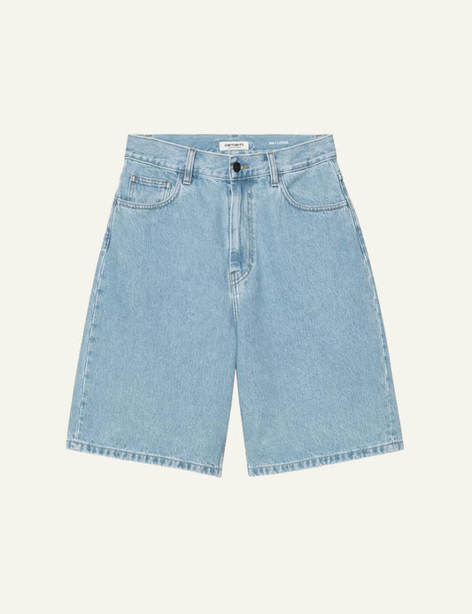 Carhartt Women's Brandon denim shorts light blue front flat view
