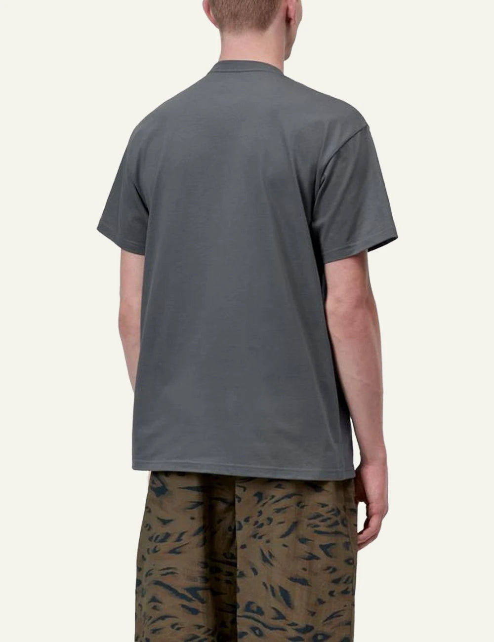 Carhartt WIP Chase tee grey embroidered logo back view