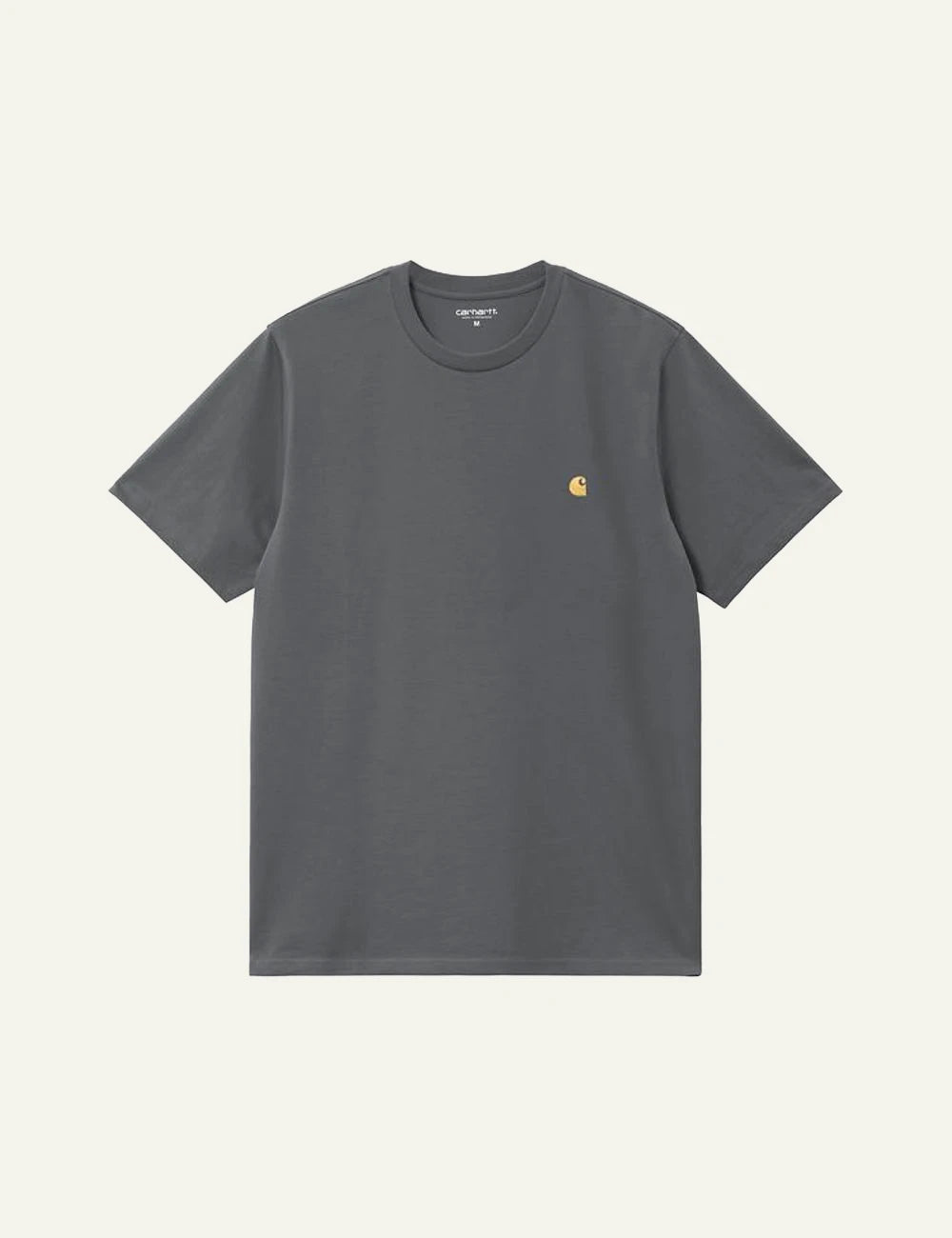 Carhartt WIP Chase tee grey embroidered logo front view