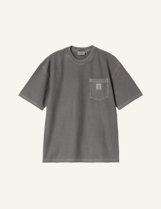 Carhartt WIP pocket tee taupe chest pocket front view