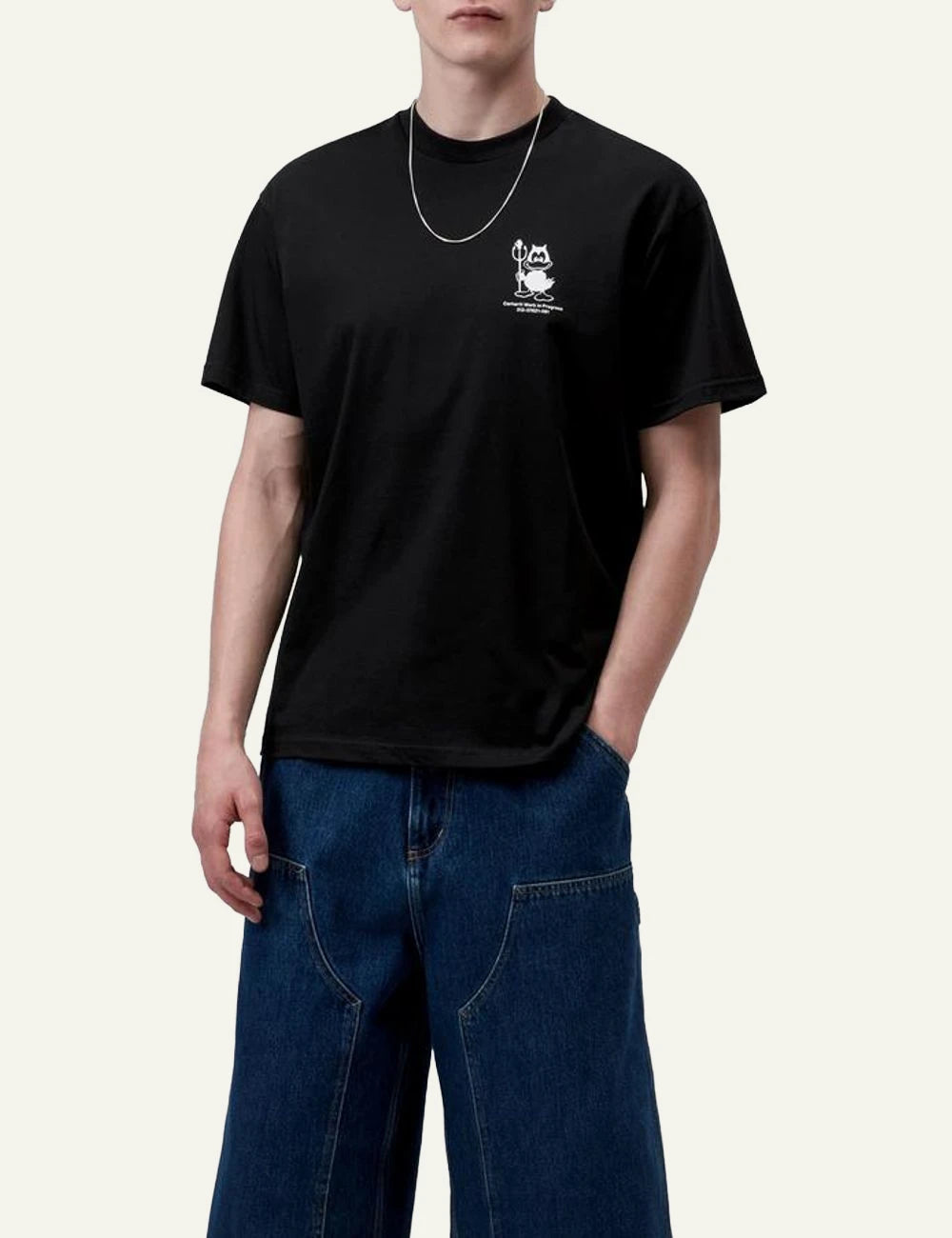 Carhartt WIP Bumper Car T-shirt black with graphic print front model view