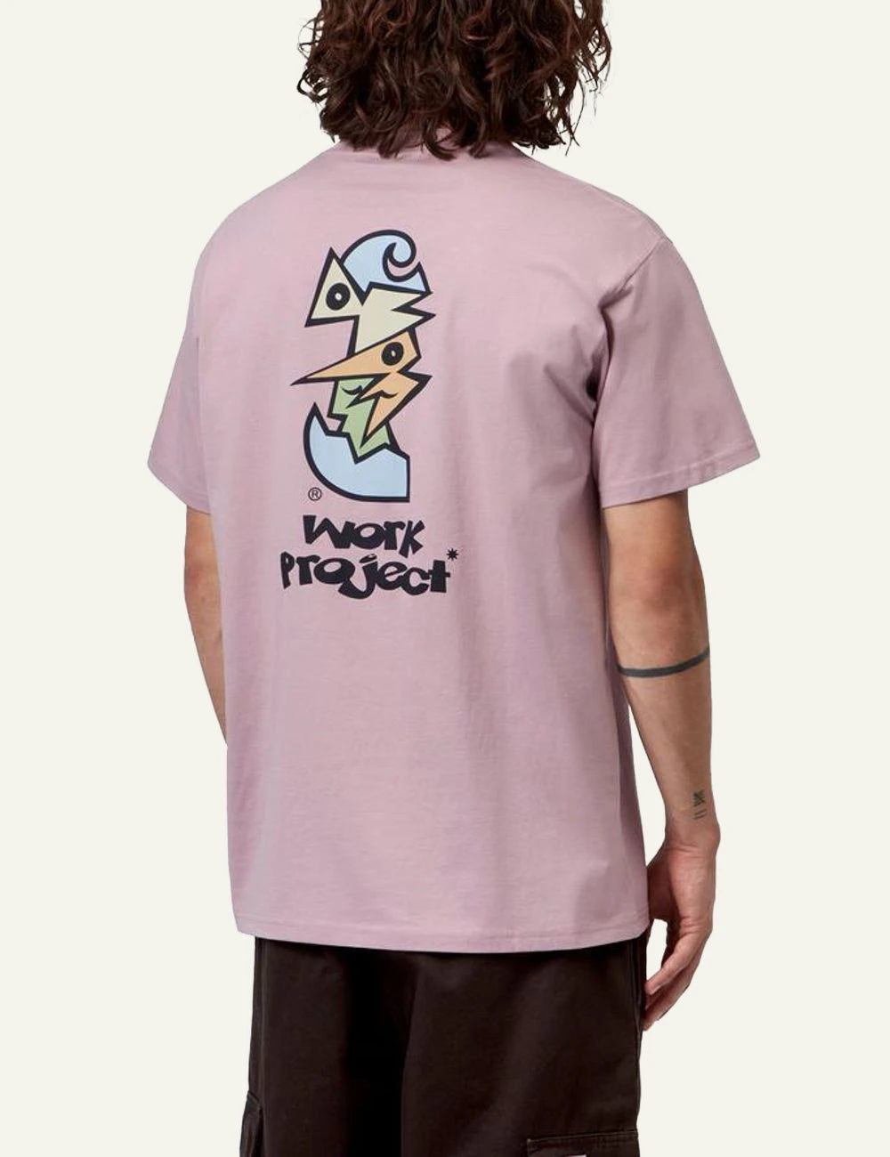 Carhartt WIP Cubist T-shirt pink with logo back view