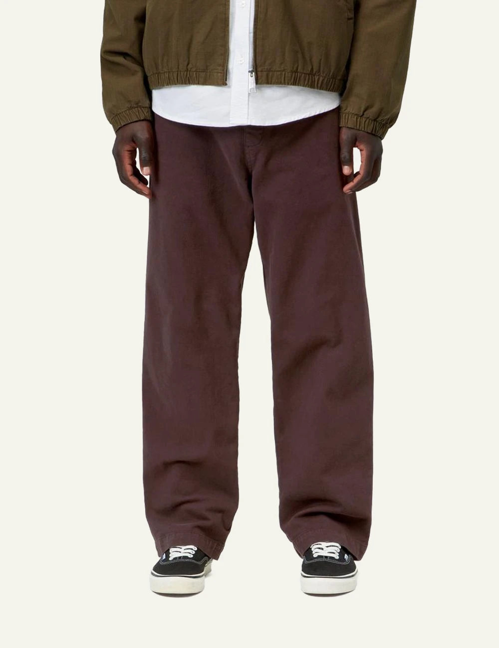 Carhartt WIP Floyde Pant dark brown garment dyed front model view