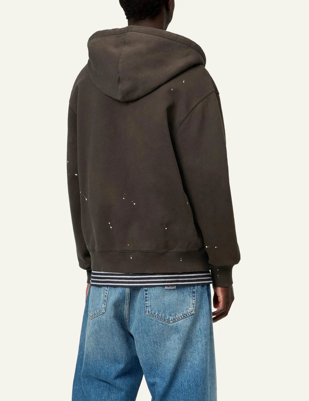 Carhartt WIP Hooded Painter Jacket destroy wash me white paint details back view