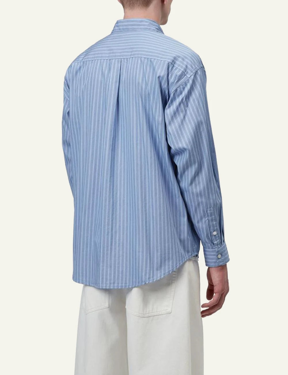 Carhartt WIP Keene striped shirt light blue back view