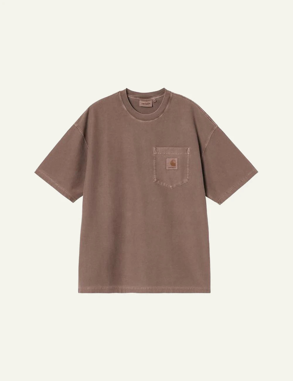 Carhartt WIP loose pocket tee taupe with chest pocket front view