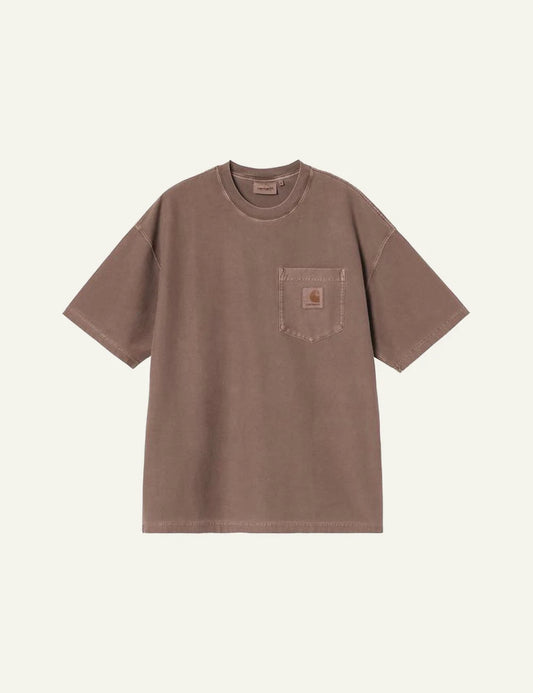 Carhartt WIP loose pocket tee taupe with chest pocket front view