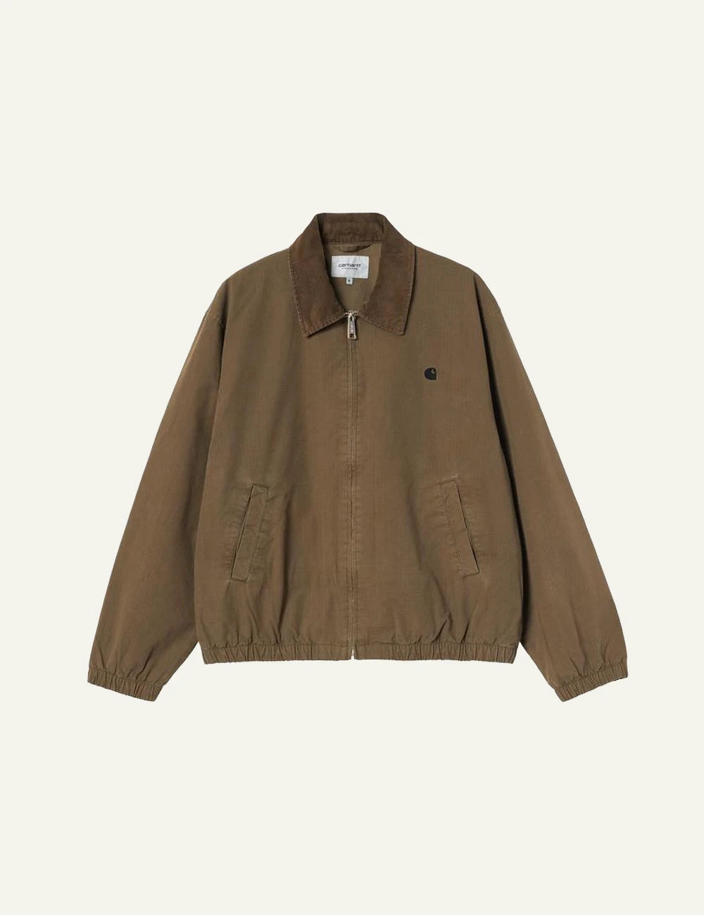 Carhartt WIP Madison Ripstop Jacket brown with corduroy collar front view