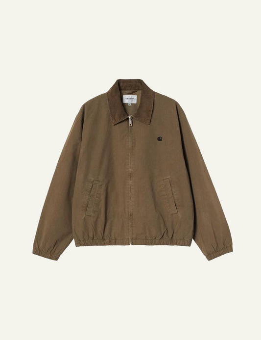 Carhartt WIP Madison Ripstop Jacket brown with corduroy collar front view