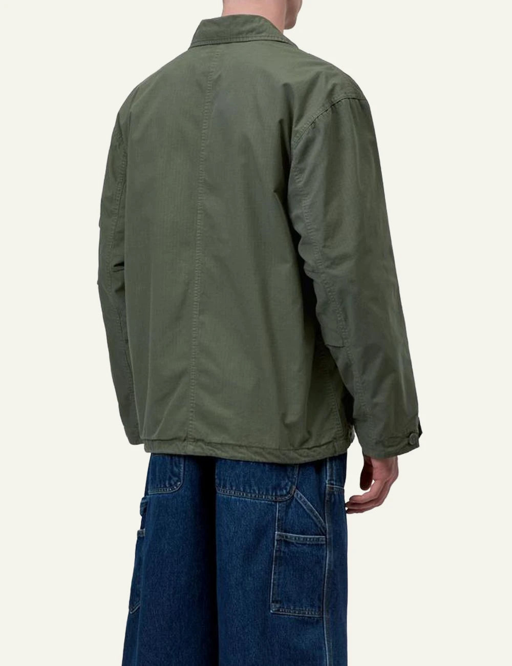 Carhartt WIP Manderson Jacket sage green ripstop utility back view