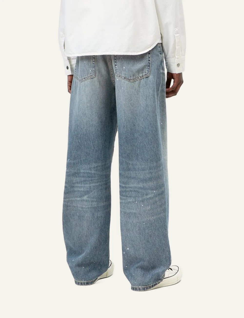 Carhartt WIP Arin jeans light blue destroy wash with paint details back view
