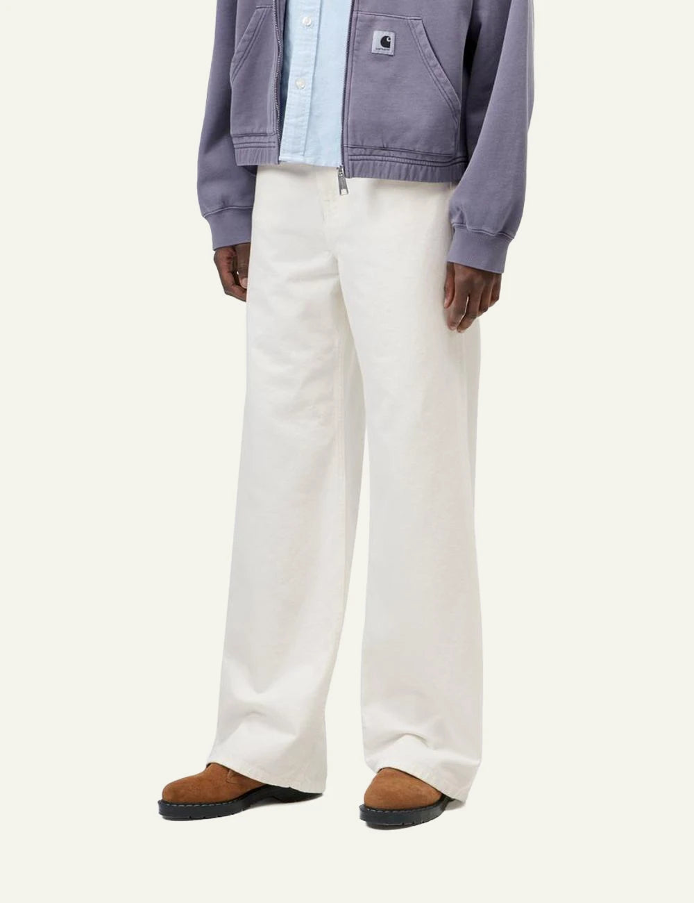 Carhartt WIP Jane Pant off white loose fit denim side view