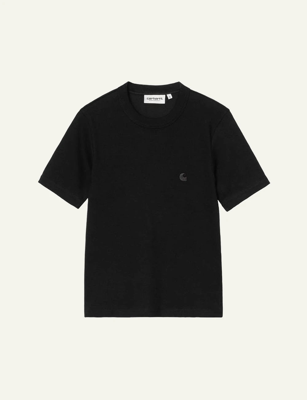 Carhartt WIP Philipa tee black embroidered logo front view