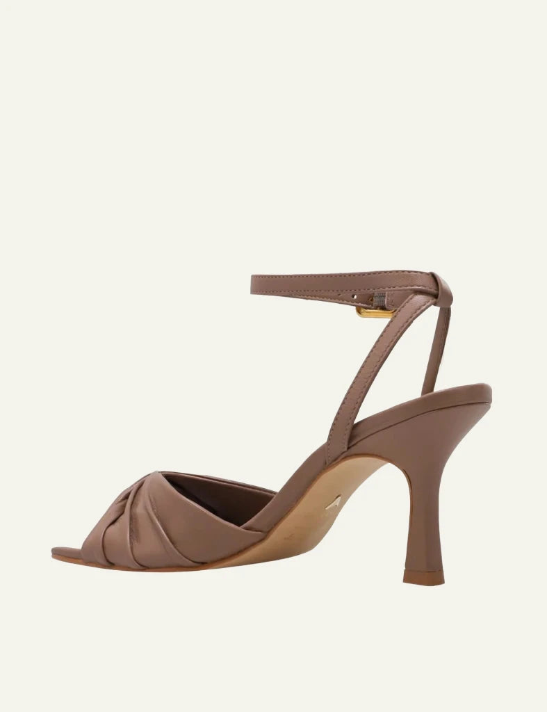 Carrano sandal leather red twisted angled view