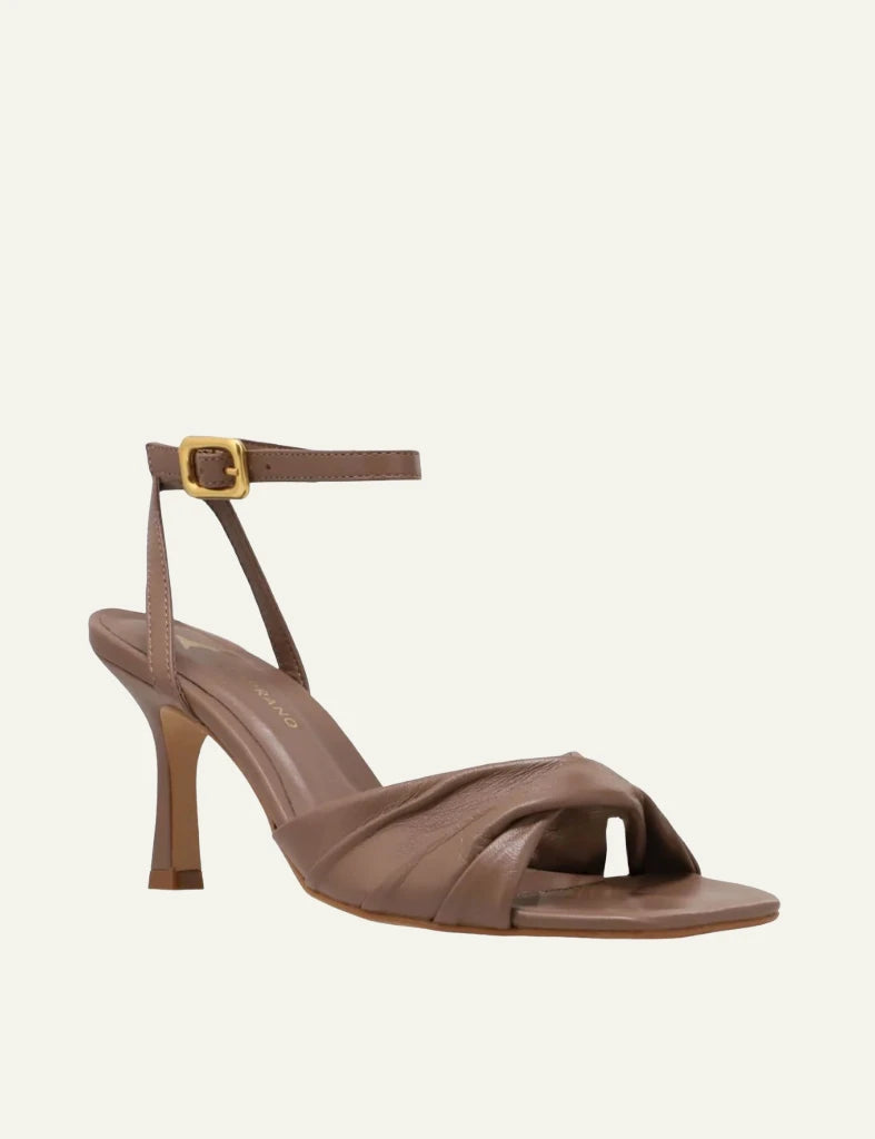 Carrano sandal leather red twisted front profile view