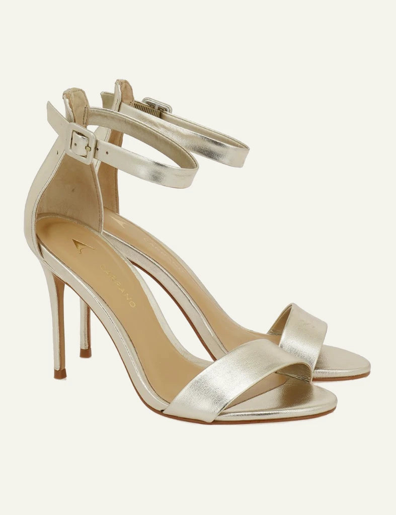 carrano stiletto sandal leather champagne side