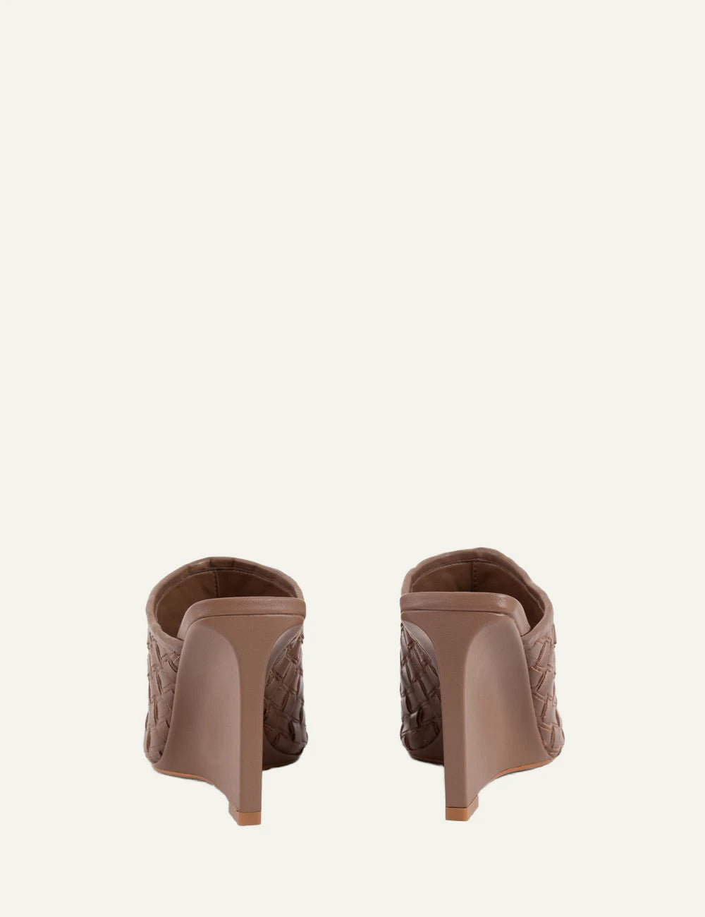 Carrano heel mule woven mocha back view