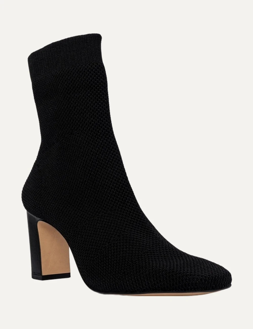 Carrano Women’s Black Knit Sock Ankle Boots front angle view
