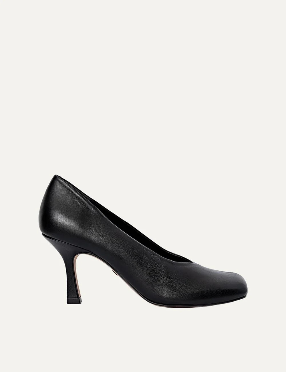 Carrano Women’s Black Leather Square-Toe Pumps side view