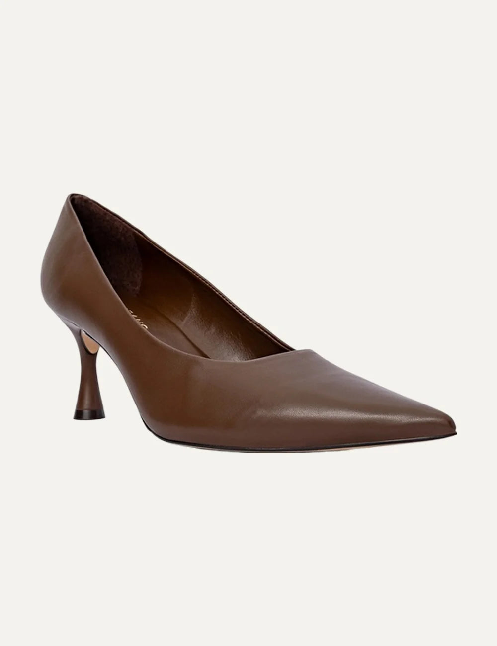Carrano Women’s Brown Leather Stiletto Pumps front angle view