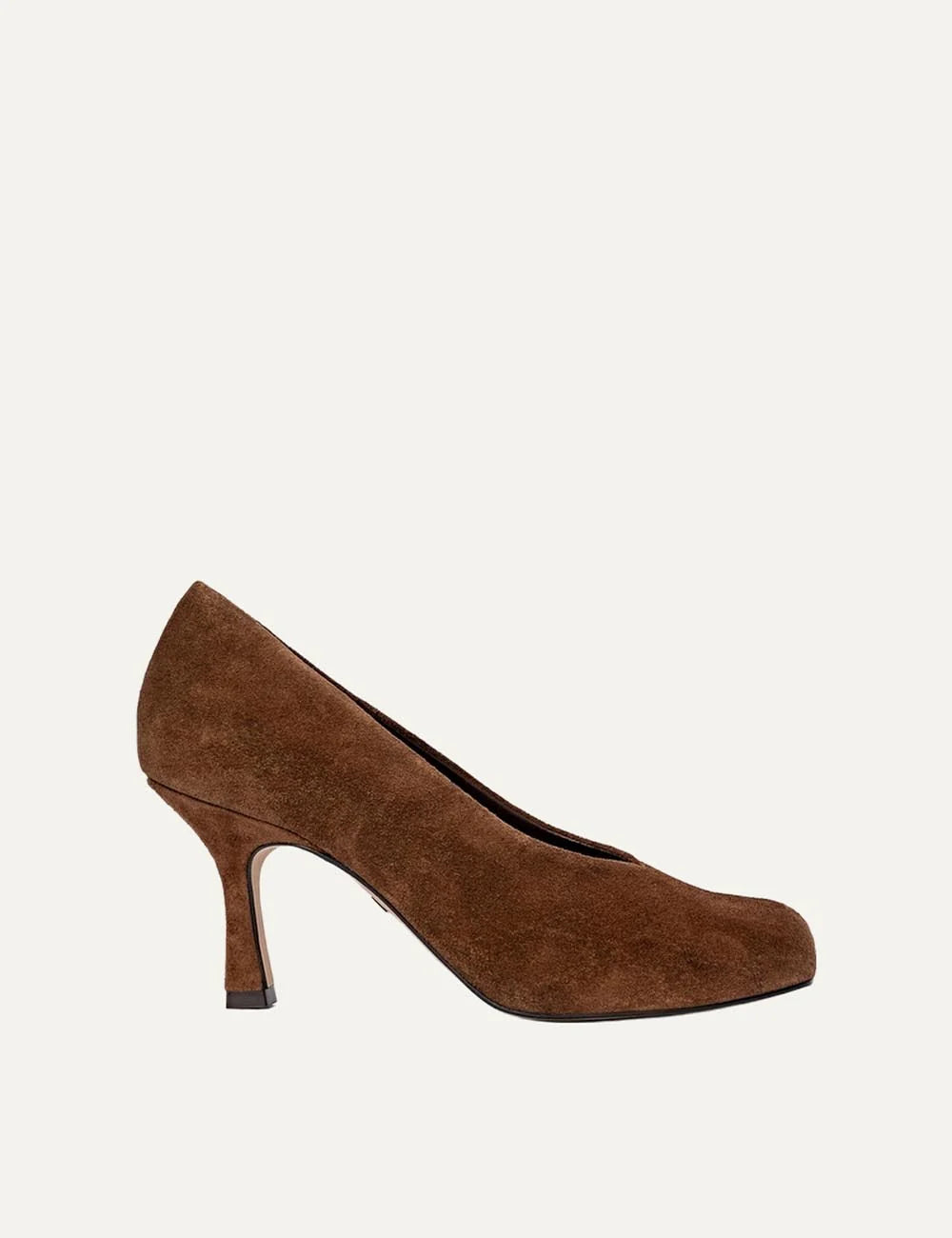 Carrano Women’s Brown Suede Square-Toe Pumps side view