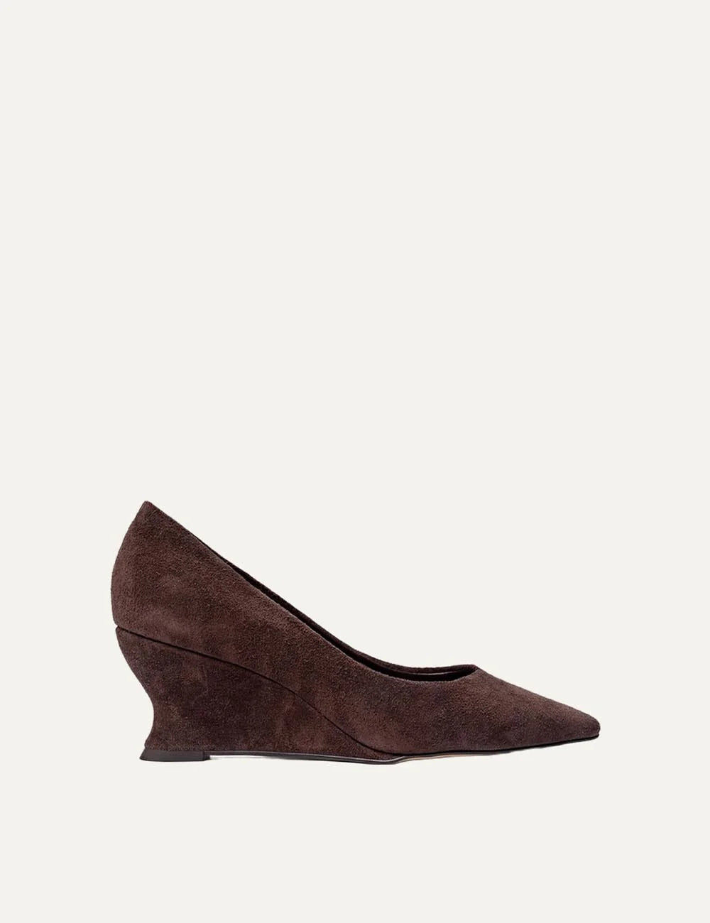 Carrano Women’s Brownie Leather Wedge Pumps side view