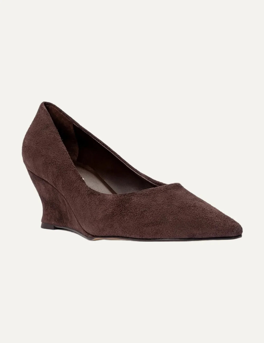 Carrano Women’s Brownie Leather Wedge Pumps front angle view