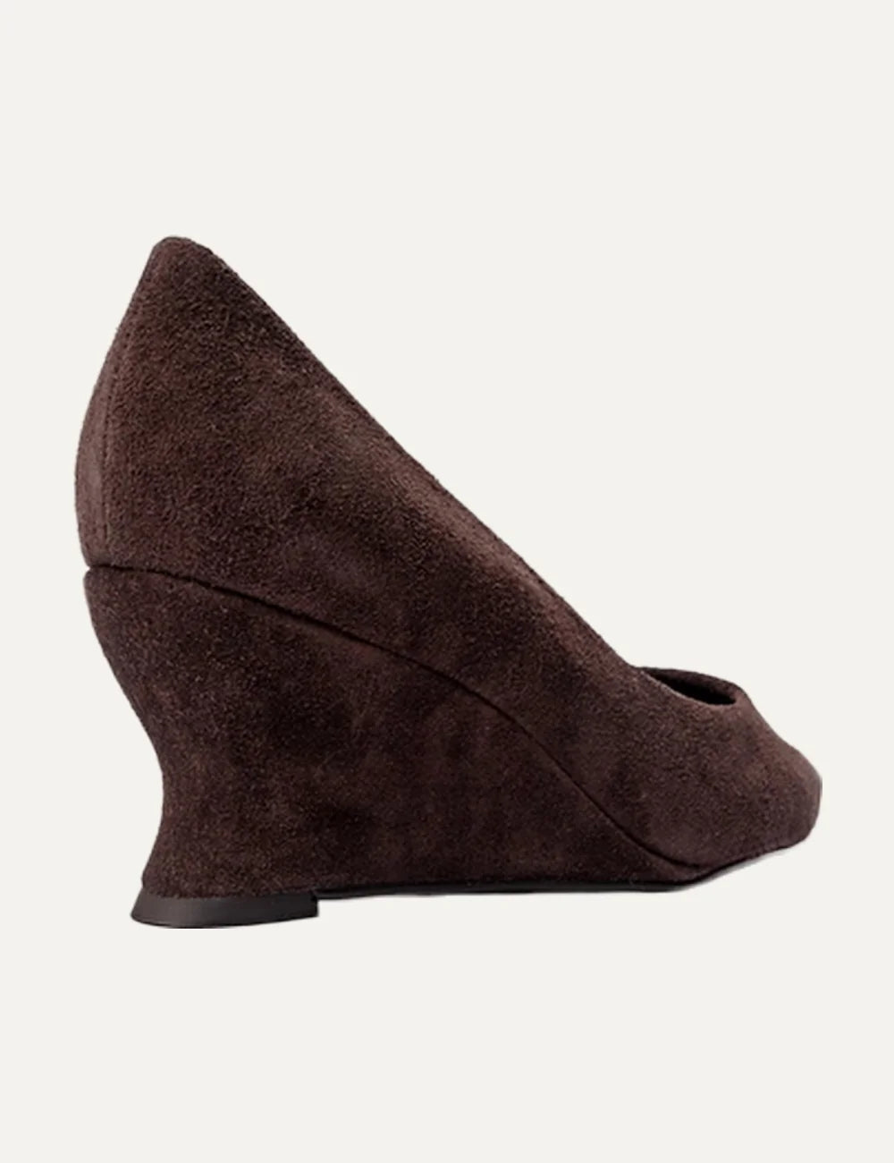 Carrano Women’s Brownie Leather Wedge Pumps back view heel details