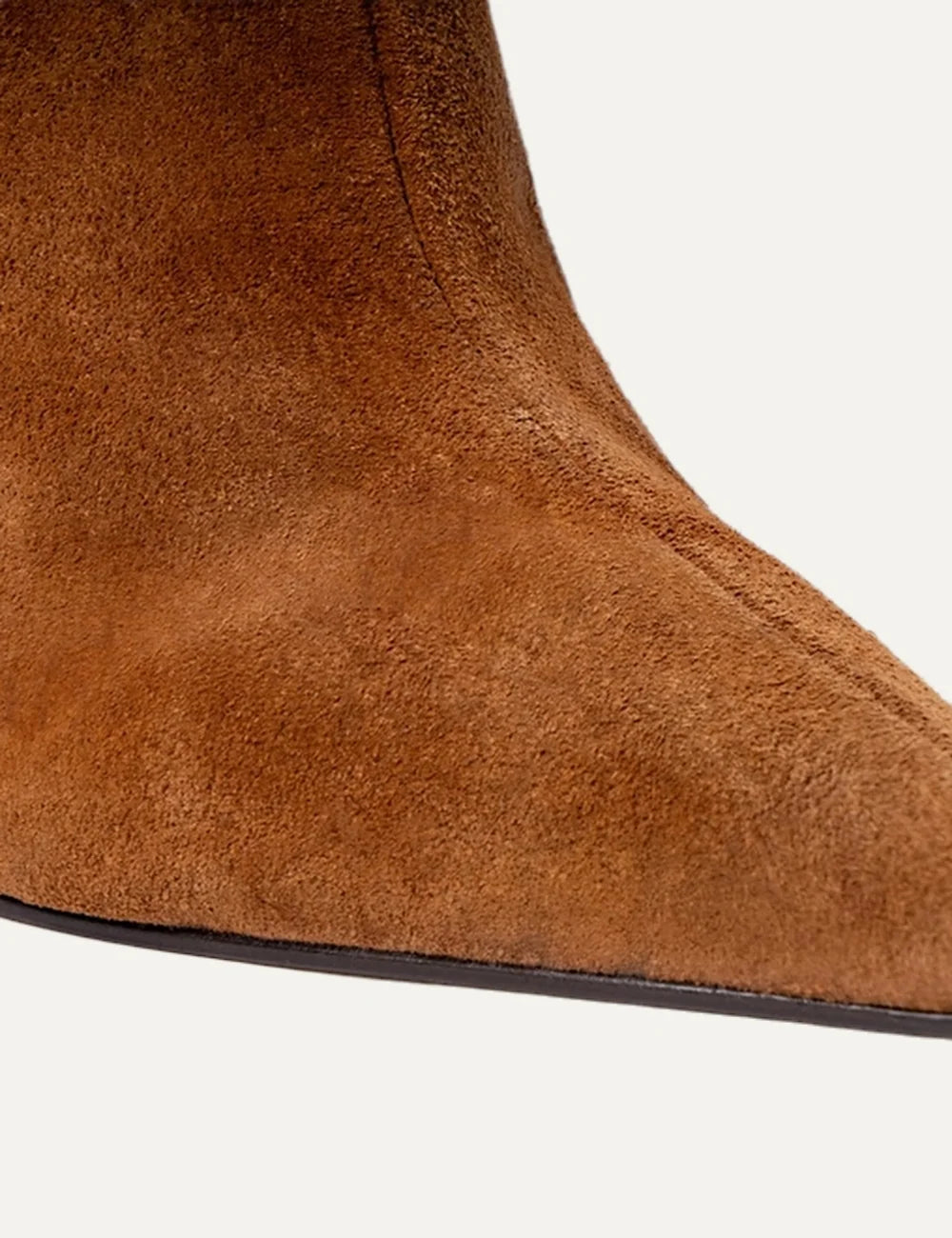 Carrano Women’s Brownie Suede Western Block-Heel Mules close up view leather details