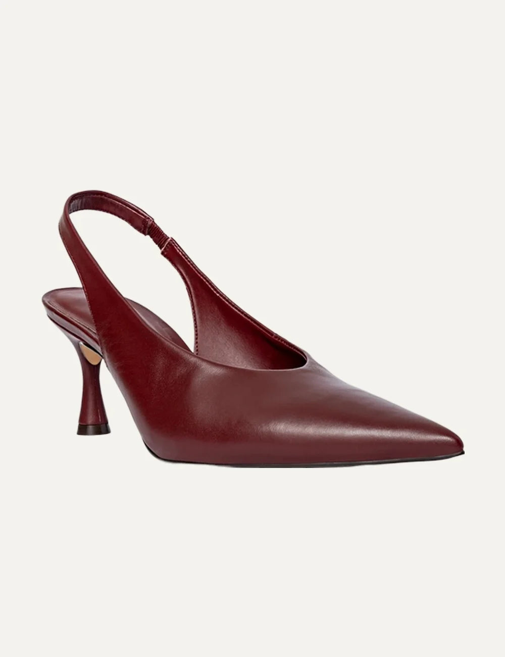Carrano Women’s Mahogany Leather Stiletto Slingback Pumps front angle view