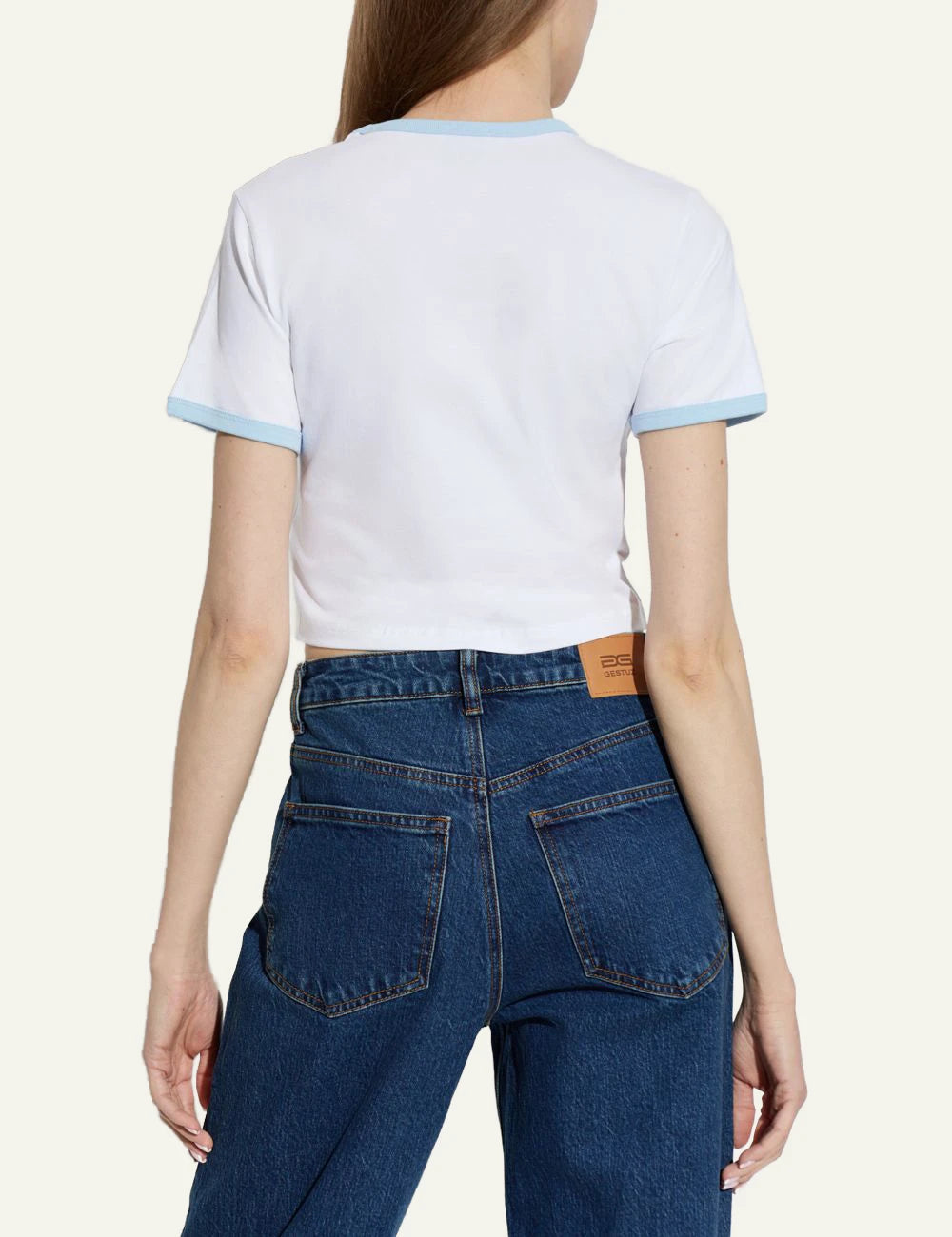 casa blanca t-shirt cropped graphic print white back view