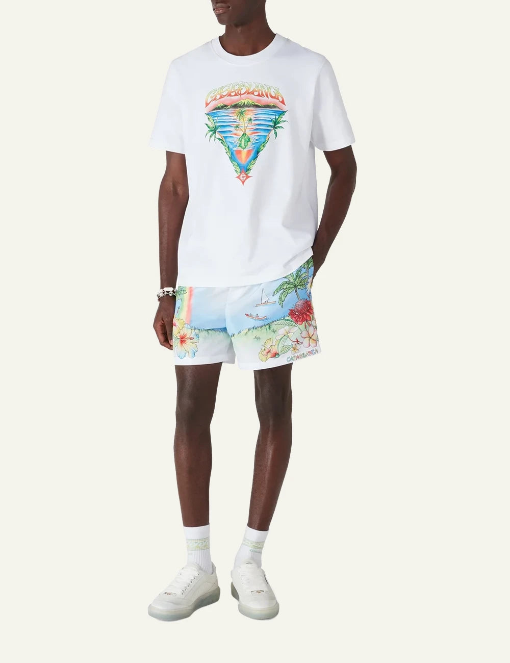 Casablanca Aloha Printed Swim Shorts multicolor worn look