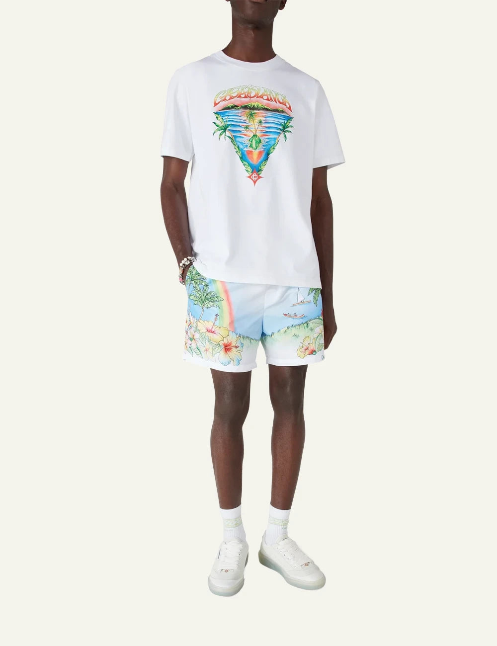 Casablanca Aloha Printed Swim Shorts multicolor worn look side