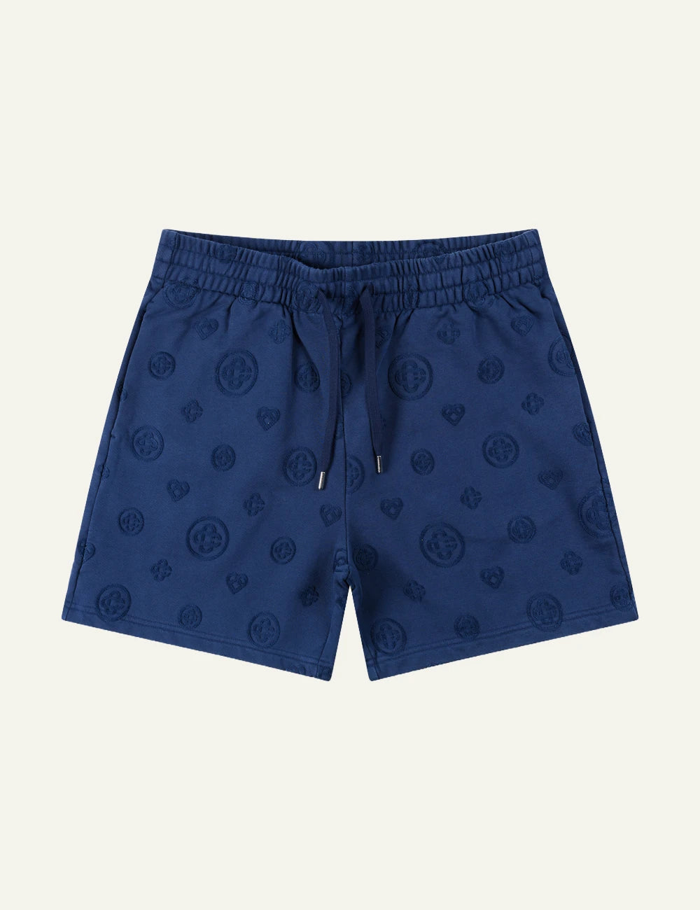 Casablanca Applique Monogram Sweatshort Navy front view