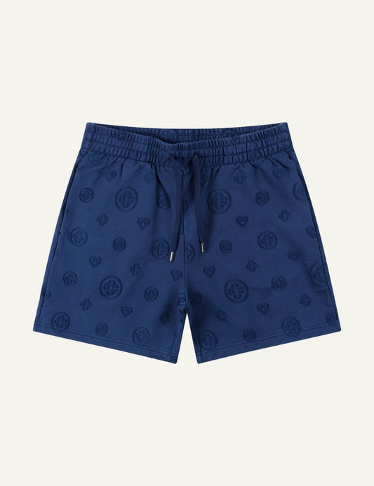Casablanca Applique Monogram Sweatshort Navy front view