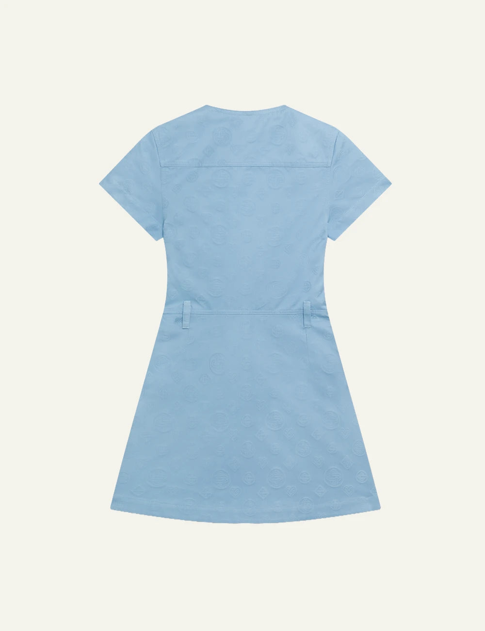 casablanca blue icon monogram denim mini dress zip back