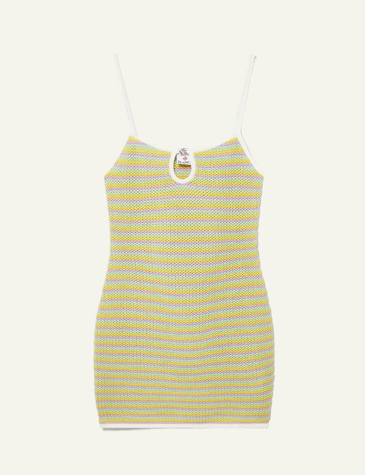 casablanca bourgeois striped knit mini dress multicolor spaghetti strap flat