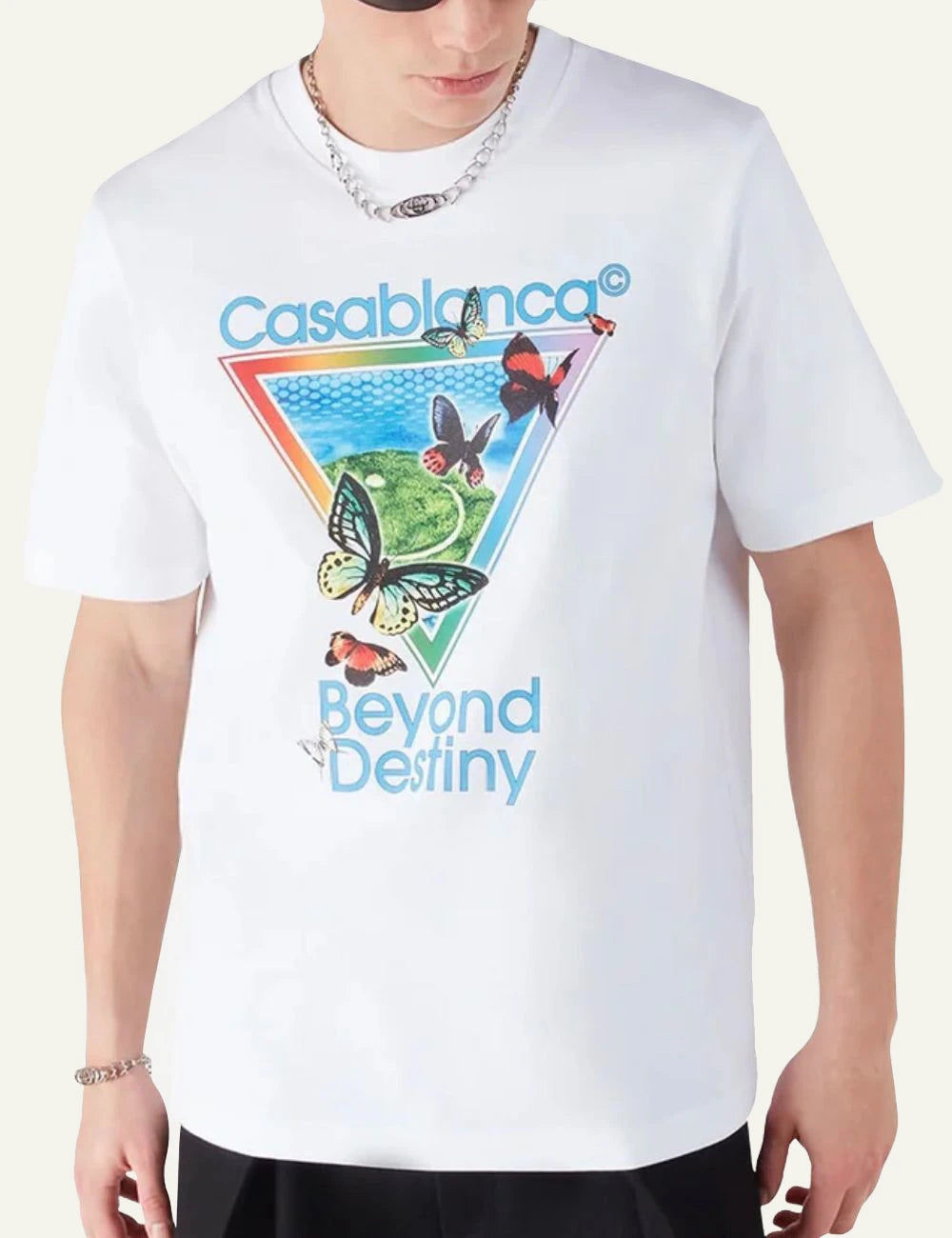 Casablanca Classic T-Shirt white graphic front view