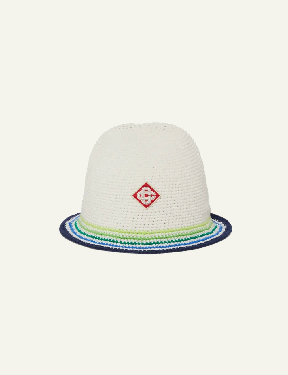 Casablanca Crochet Hat off white front view