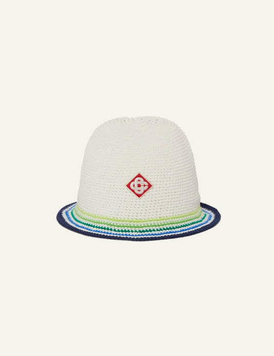 Casablanca Crochet Hat off white front view