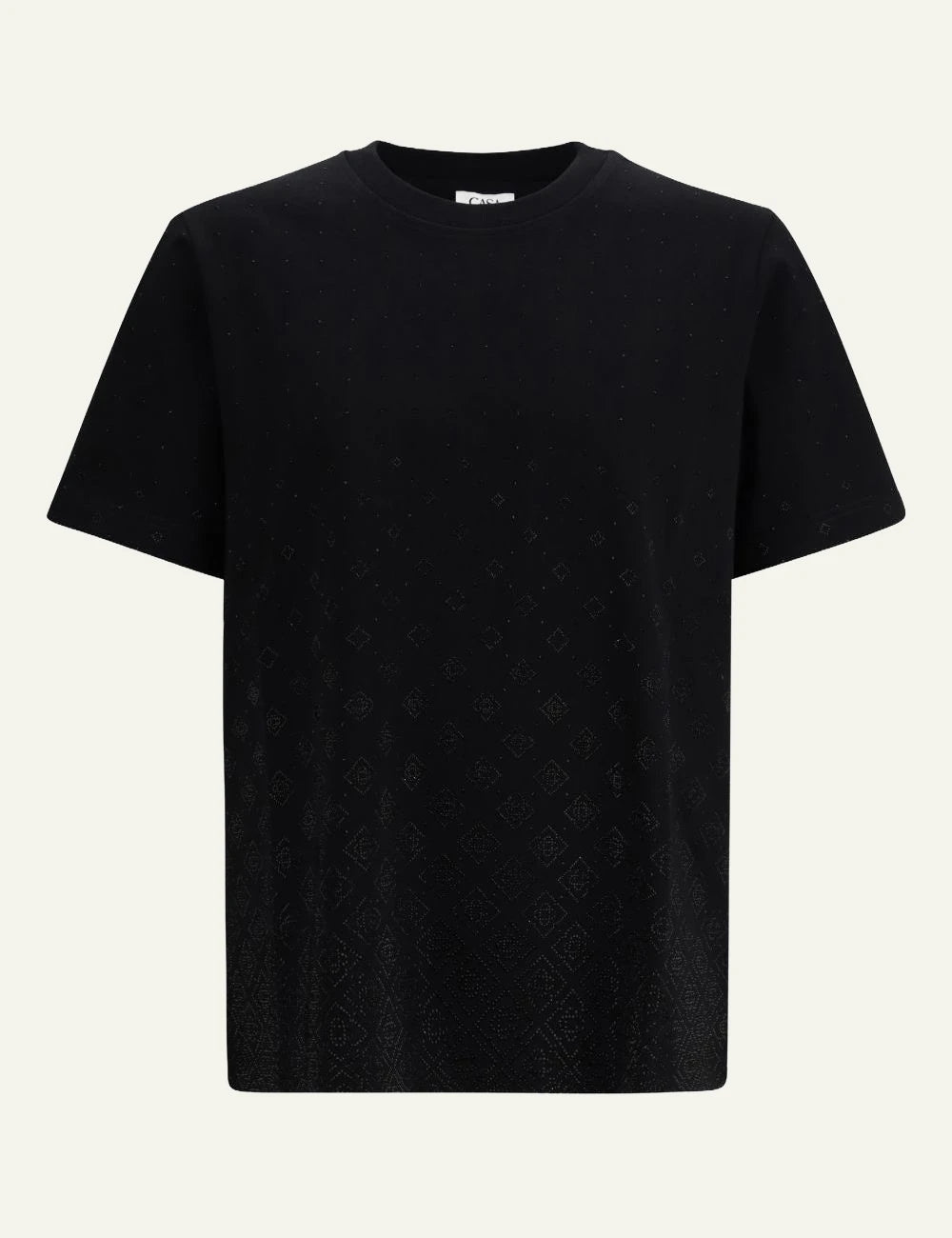 Casablanca Crystal Monogram Classic T-Shirt Black front view