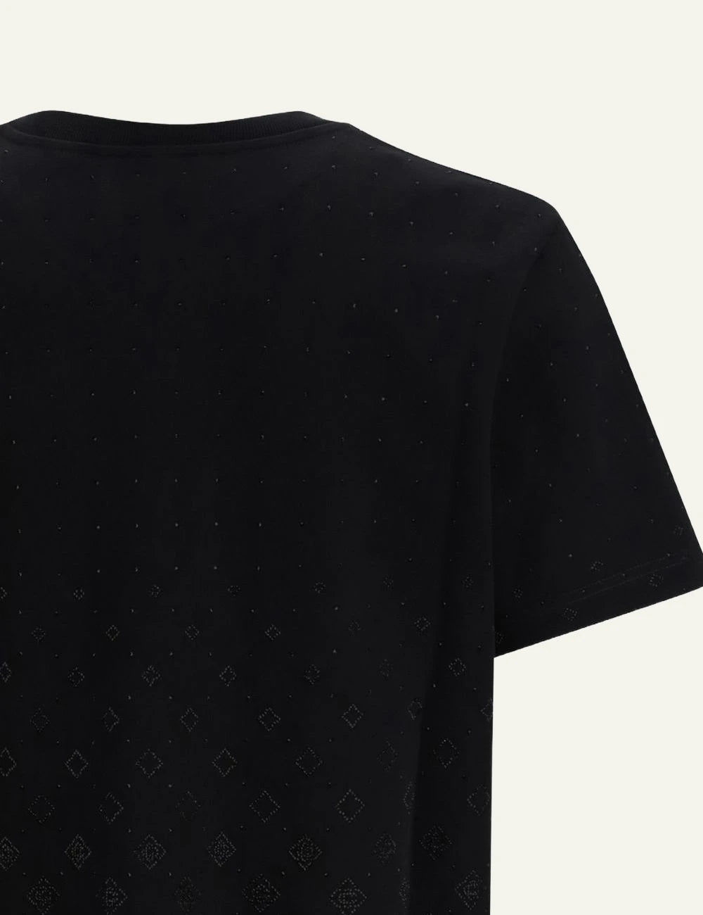 Casablanca Crystal Monogram Classic T-Shirt Black fabric detail