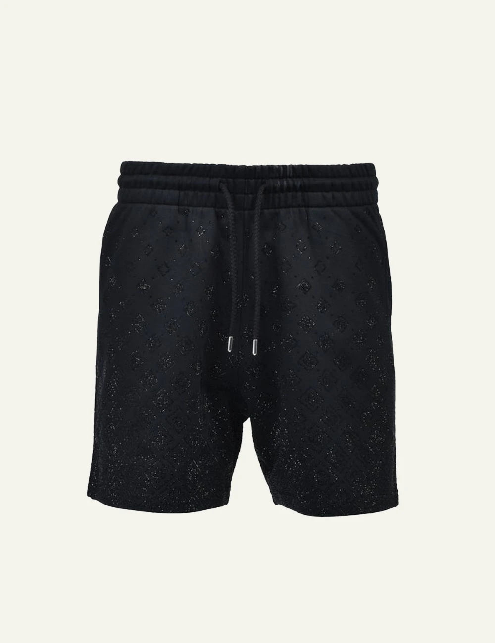 Casablanca Crystal Monogram Sweatshort Black front view