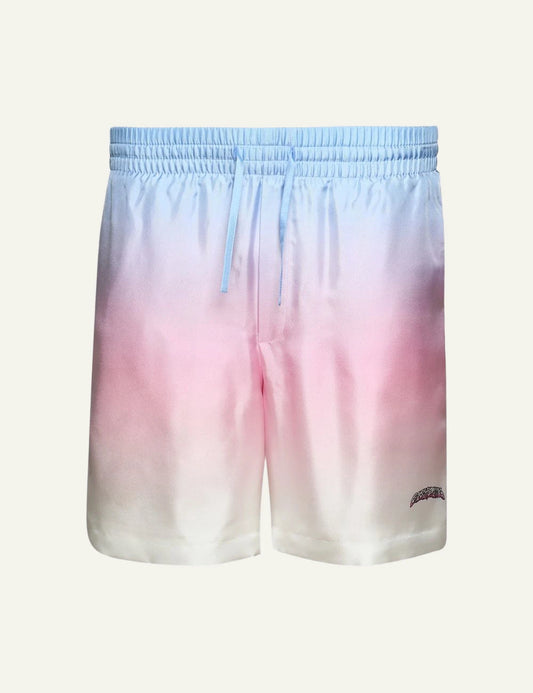 Casablanca Gradient Silk Shorts multicolor front view