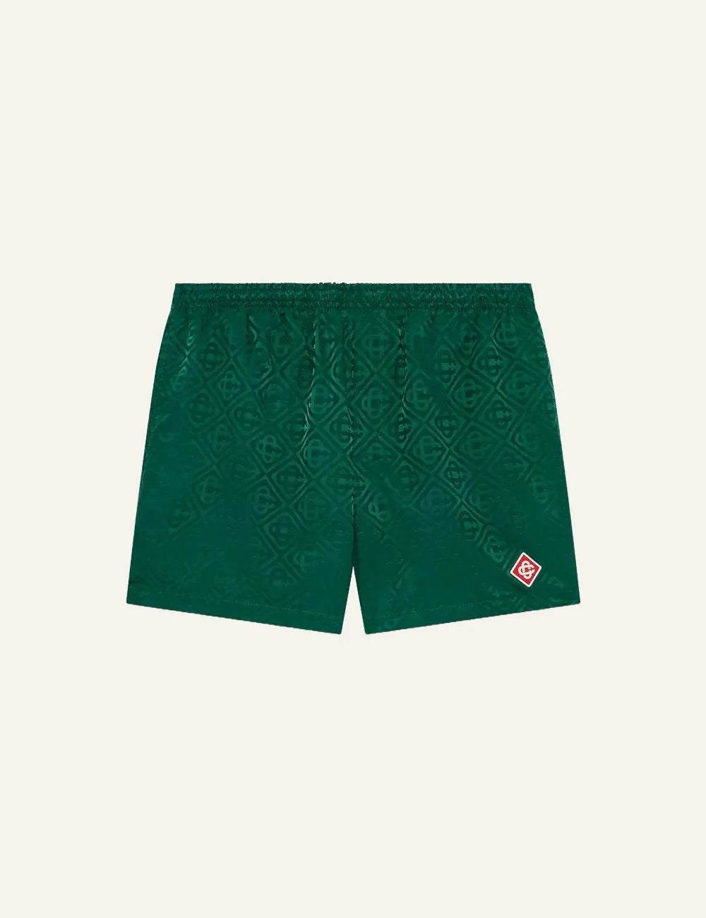 casablanca green monogram jacquard swim shorts logo detail fat