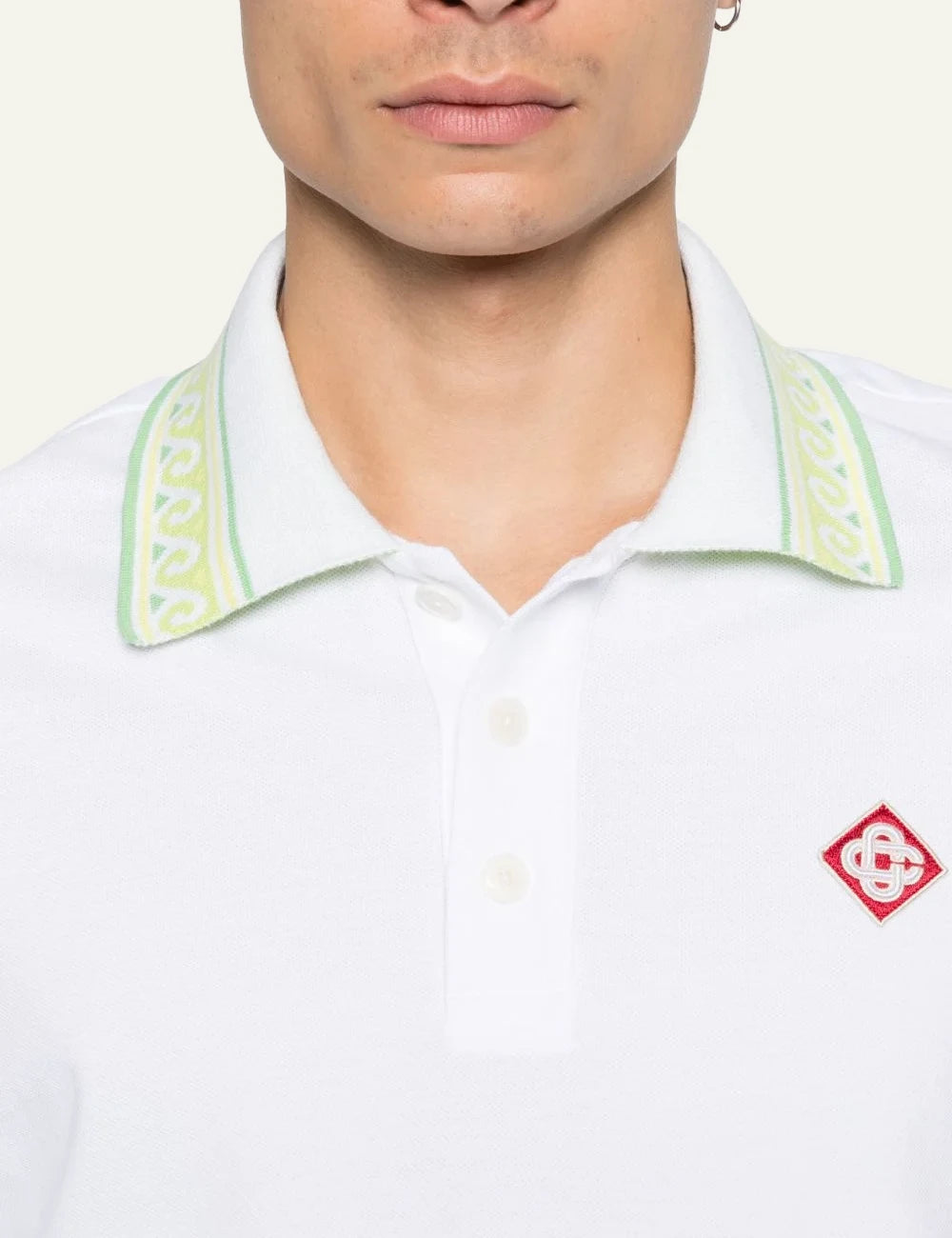 Casablanca Laurel Polo white collar detail
